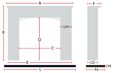 Wood fire surround