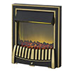 Elan electric fire in brass and black